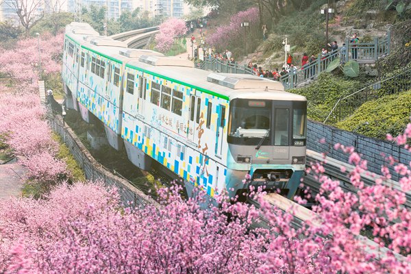 軌道交通二號(hào)線。重慶交通開投集團(tuán)供圖