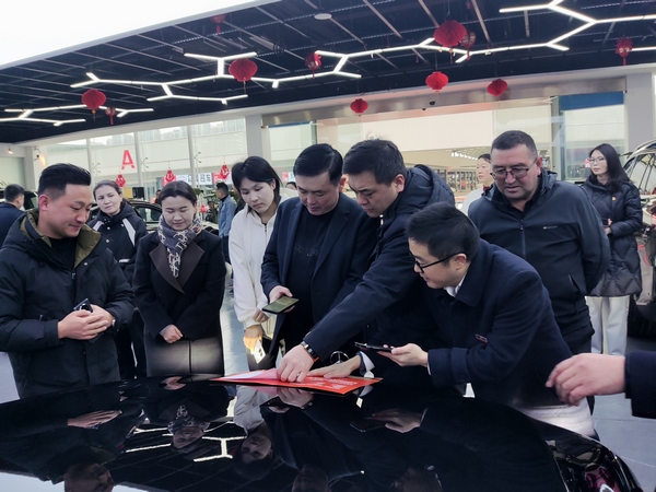 參觀鎧恩國際二手車市場。李家沱街道供圖